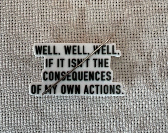 Snarky needle minder, funny needleminder, sarcastic needle minder, magnetic needle keep, cross stitch needle minder, snarky needleminder