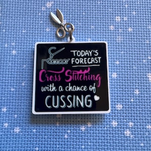 Cross stitch needle minder, funny needleminder, needle nanny, scissors needle keeper, magnetic needleminder, gift for a cross stitcher