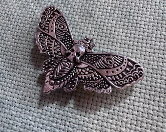Moth needle minder, gothic needleminder, death moth needleminder, moth needle nanny, needle keeper, magnetic needleminder for cross stitch