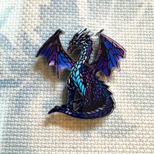 Dragon needleminder, dragon needle minder, fantasy magnetic needleminder, needle nanny, cross stitch needle minder, acrylic needle minder