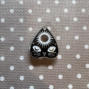 Cat needleminder, planchette needleminder, goth needle minder, magnetic needleminder, embroidery needle holder for cross stitch