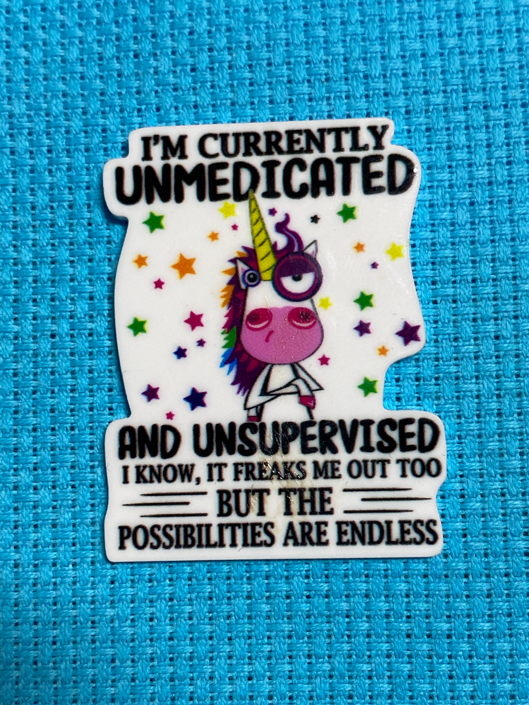 Unicorn / Snarky/ Unmedicated / Needle Minder / Needleminders /  Needleminder / Needle Minders / Magnetic/ Cross Stitch/ Embroidery 