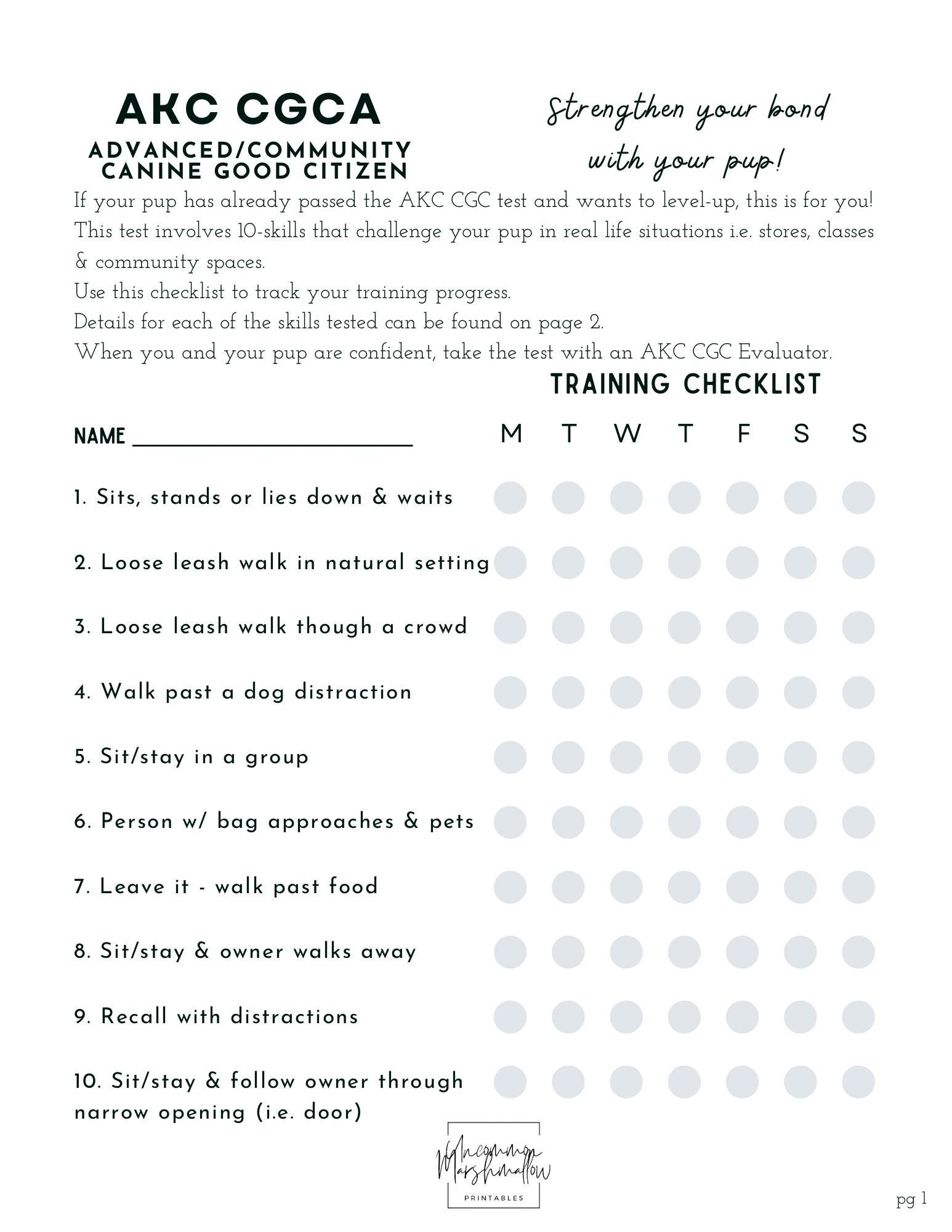 AKC Canine Good Citizen Advanced/community CGCA Dog Training