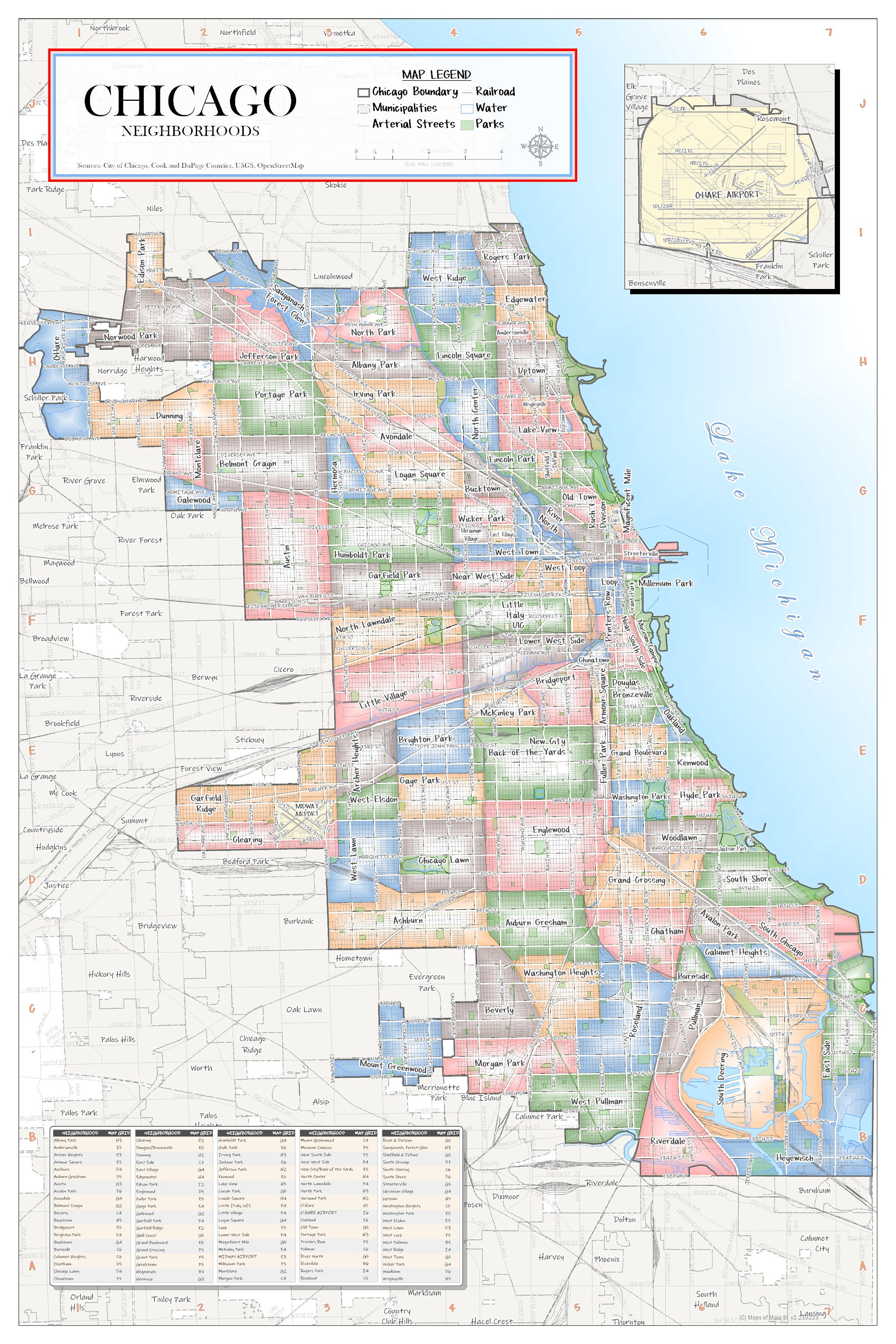 Chicago Neighborhood map v2 NEW RELEASE | Etsy