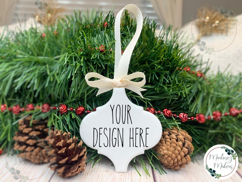 Download Ceramic Tile Christmas Ornament Mockup Add Your Design | Etsy