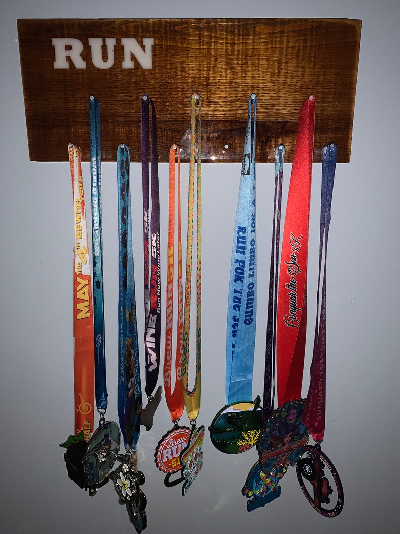 Runners Plaque Running Awards Bib Display Wood Medal Etsy