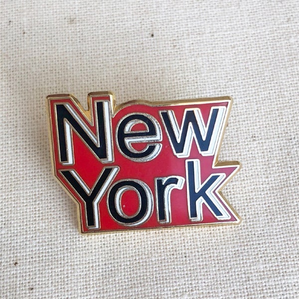 Red New York Enamel Pin, NY Pin, NYC, NY Enamel Pin,  Hard Enamel Pin, Jewelry, Art, Gift