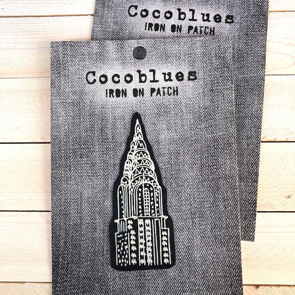 Chrysler Building Iron on Embroidered Patch, NY Iron On Patch, New York USA Travel Patch