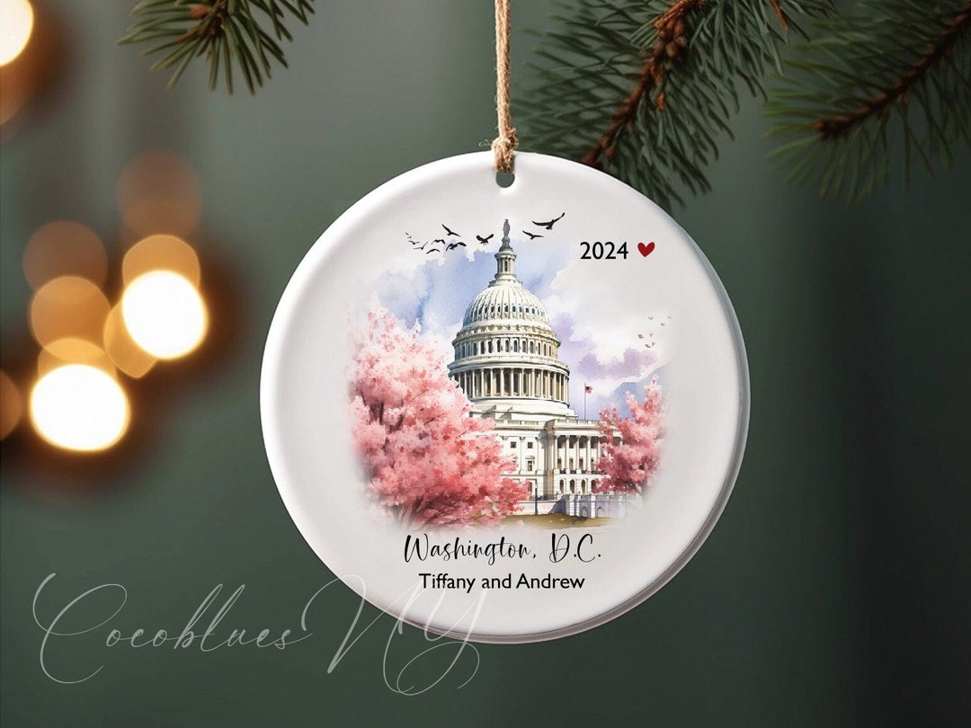Personalized Washington DC Christmas Ornament, Washington Monument