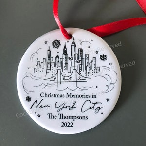 New York City Ornament | Christmas in New York Ornament |New York City Skyline | NYC Gift | Custom New York Christmas Tree Ornament