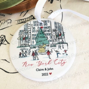 New York Christmas Ornament | Personalized New York Ornament | Custom NY Ornament |New York City Rockefeller Center