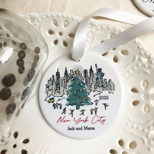 New York Ornament | Personalized NY Ice Skating Ornament |New York Christmas | NYC Gift | Custom New York Christmas Tree Ornament