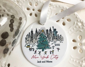 New York Ornament | Personalized NY Ice Skating Ornament |New York Christmas | NYC Gift | Custom New York Christmas Tree Ornament