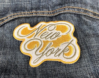 Golden/Mustard New York Iron on Embroidered Patch NYC Patch