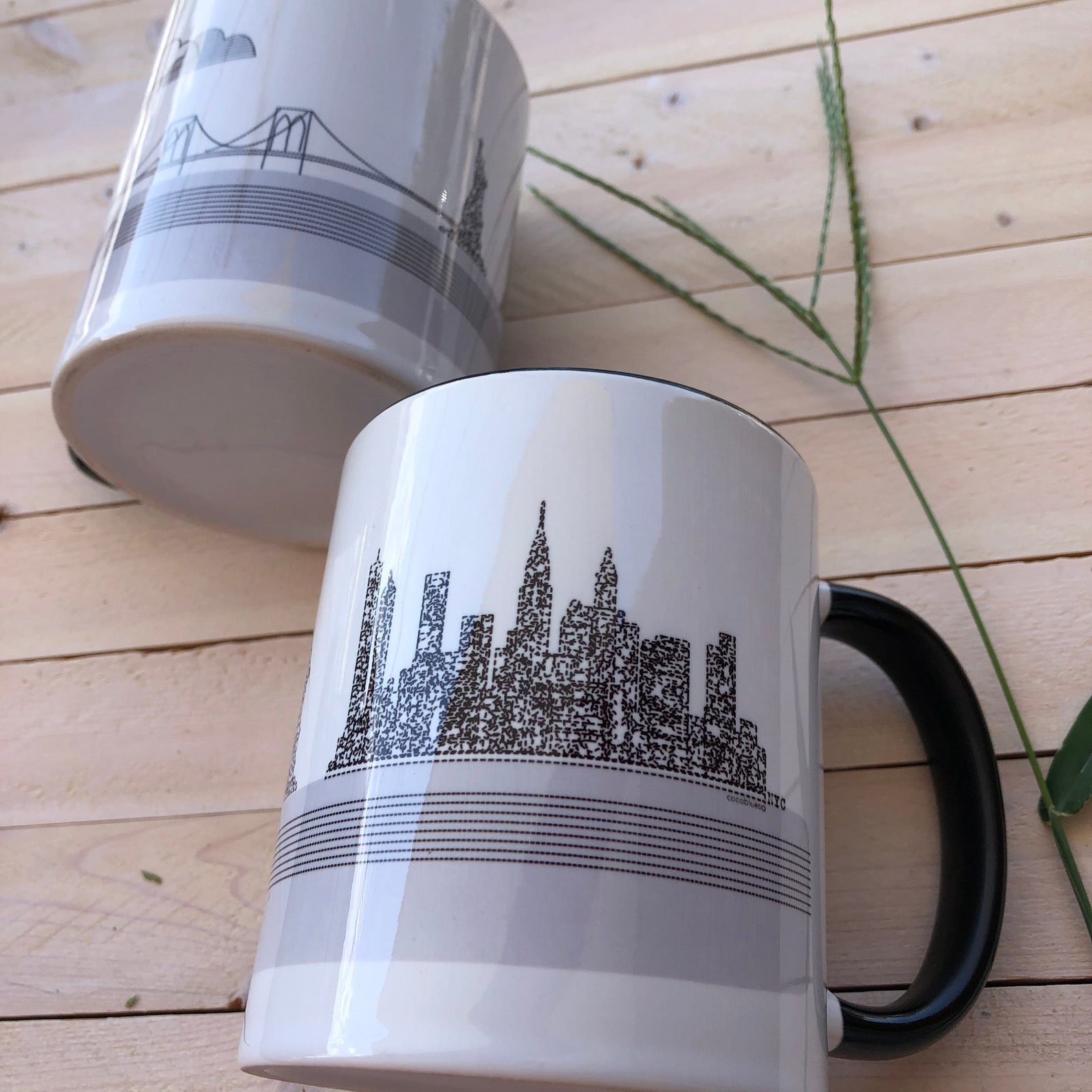 New York Skyline Ceramic Mug New York Coffee Mug Etsy