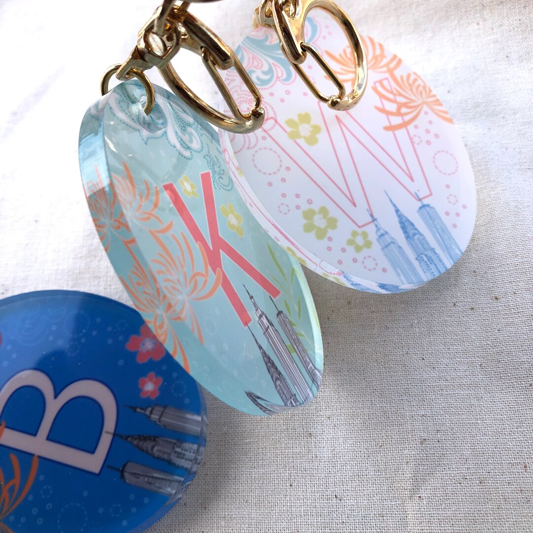NYC Themed Alphabetical Keychains, Clear Acrylic Keychains, New York ...