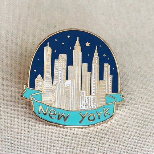 NYC New York City Enamel Lapel Pin Etsy