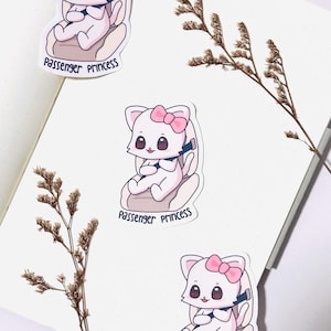 Pegatina de vinilo mate de la princesa Kitty del pasajero: pegatinas divertidas e impermeables para botellas de portátiles