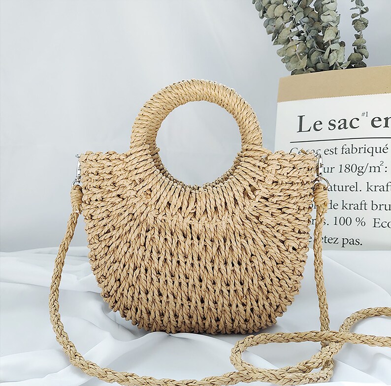 Boho rattan Bag Tote Bag Rattan woven Bag