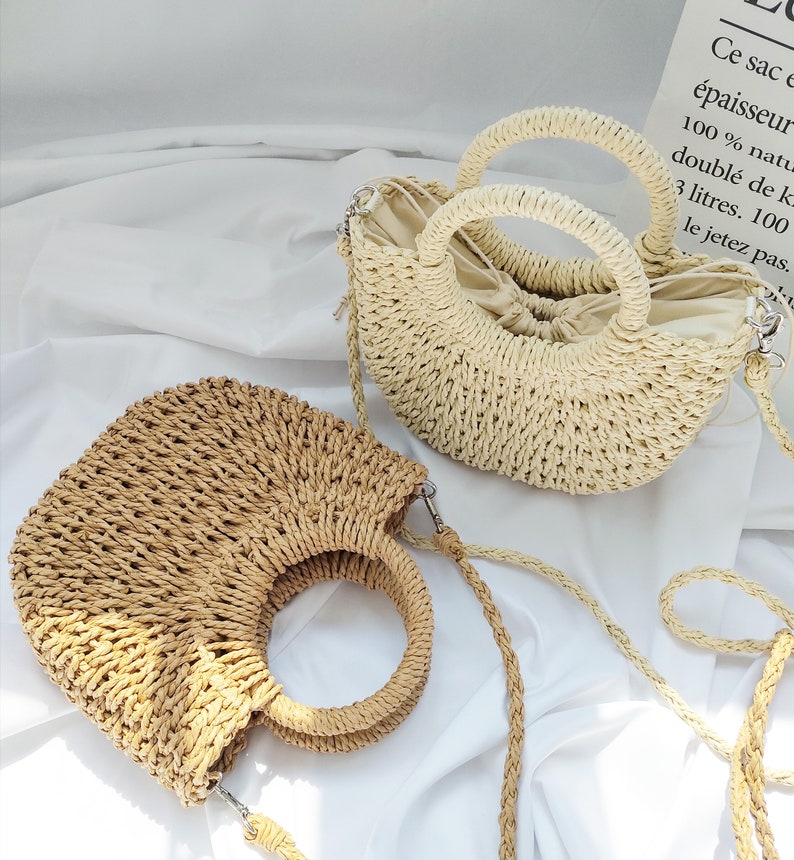 Boho rattan Bag Tote Bag Rattan woven Bag