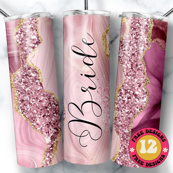 Bridal 20oz Skinny Tumbler Sublimation Design, Bride To Be Gift, Wedding Sublimation Design, Straight & Tapered PNG, Engagement Tumbler Wrap