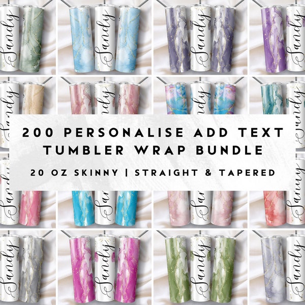 200+ Own Text Tumbler Wrap Bundle, Add Text Tumbler 20 oz Skinny Sublimation Design, Add Your Own Name Tumbler, Text Tumbler Design Wrap PNG