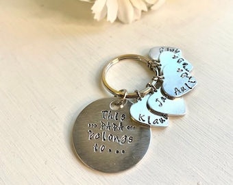 Daddy keychain, this daddy belongs to, father’s day gift, Cadeau pour papa , personalized custom gift for dad men