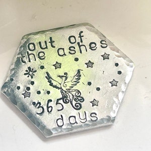 Gepersonaliseerde Phoenix Sobriety-munt, hersteltoken, 1 jaar nuchter cadeau, nuchterheid-chip, verslavingsherstel, cadeau trots op jou, 365 dagen nuchter