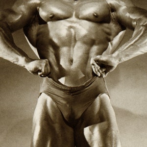 Vintage Gay Interest Art Print - Man Antique Photograph - Male Model Photo - Mens Muscle Physique - Wall Decor