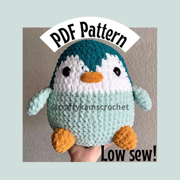 Penguin Crochet Pattern, Low Sew Crochet Pattern, Chonky Penguin Crochet Pattern, Christmas Crochet, Amigurumi Pattern