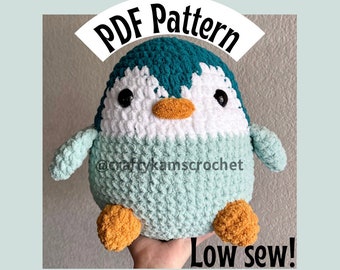 Penguin Crochet Pattern, Low Sew Crochet Pattern, Chonky Penguin Crochet Pattern, Christmas Crochet, Amigurumi Pattern