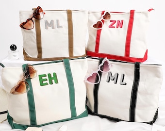 Custom Beach Tote Bag, Personalised tote bag, name tote bag, Bridesmaid Tote Bags, Embroidered with initials custom tote, Personalized Gift