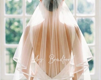 Custom Embroidered Bridal Veil, Embroidered Future Mrs Veil with Comb, Beach Pool Party, Bachelorette Party, Hen Party Accessories