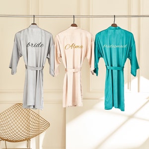 Bridesmaid Robes,Bridal Party Robes,Wedding Dressing Gown,Bridesmaid Proposal,Bridal Shower,Dressing Gown,Maif of Honor Bridesmaid Gifts image 6