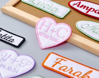 Personalized Name Embroidered Iron On Name Tag, uniform name patch, Embroidered Name Tag, iron on Patch Applique for Clothes Hats Backpack