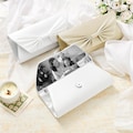 Custom Silk Bow Tie Clutch with Photo Inside, Personalized Wedding Purse for Bride, Woman\u2019s Personalized Clutch\/Purse, Bridesmaid Gift