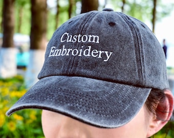 Personalized Text Hat,Personalized Cap with Name and Logo,Retro Baseball Hat,Gift For Bride,Unisex Baseball Hat,Bachelorette Party,For Bride