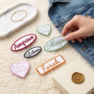 Custom Embroidered Name Patch, Embroidered Iron On Name Patch, Garage Name Tag, For your uniform, jacket, backpack or dog harness