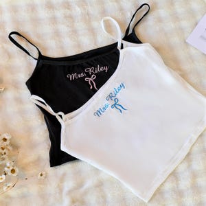 Mrs. Pajama Set, Bride Pajamas, Bride Embroidered Tank and Sweatpants Set, Bridal Shower Outfit, Engagement Gift,Mrs. Set,Mrs Tank & Joggers