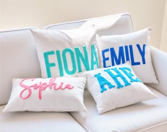 Monogrammed Custom Name Punch Needle Pillow, Personalized Wedding Gift for Couple,Baby Shower Gift,New Home Housewarming Gift, New Mom Gift