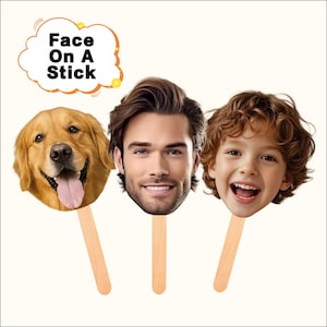 Face on a Stick Big Head Cutouts, Pet Face on a Stick, Big Head Graduation Face,Custom Birthday Face on a stick,9.8&quot; Custom Heads on a Stick