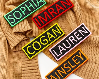Custom Name Patch "Your Name" , Personalized Name Tag Patch, Embroidered Iron-on/Sew-on Applique Uniform