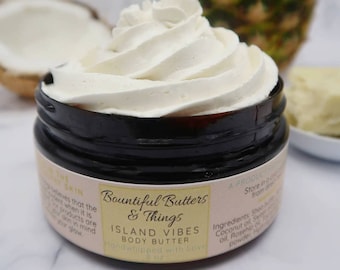 Island Vibes : Silk-Enriched Luxurious Handwhipped Body Butter | Hydrating Body Butter | Moisturizing Body Cream
