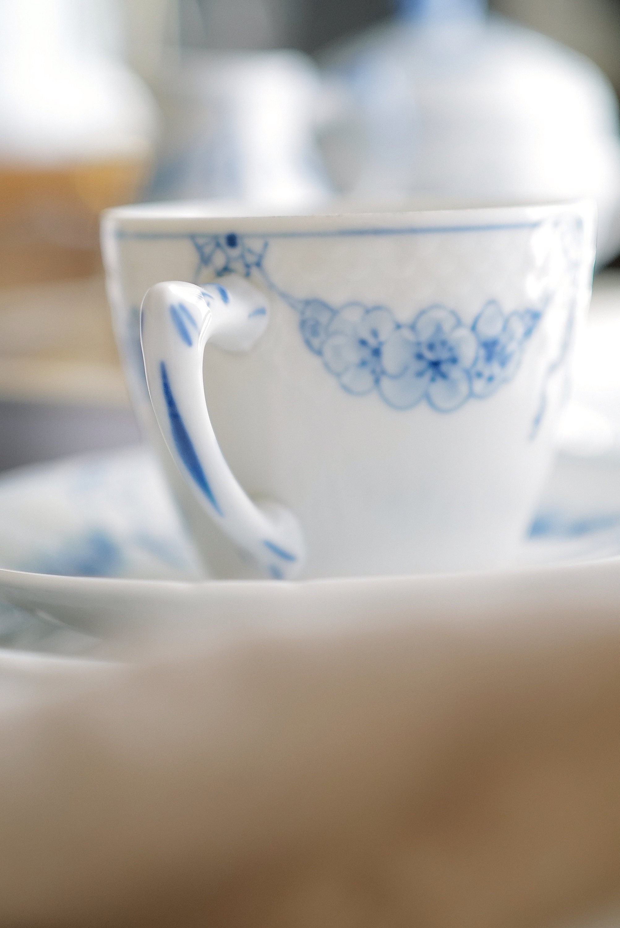 Vieux Lot De 2 Soucoupes Bing & Grondahl, Motif Empire Bleu Du Danemark, Années 50