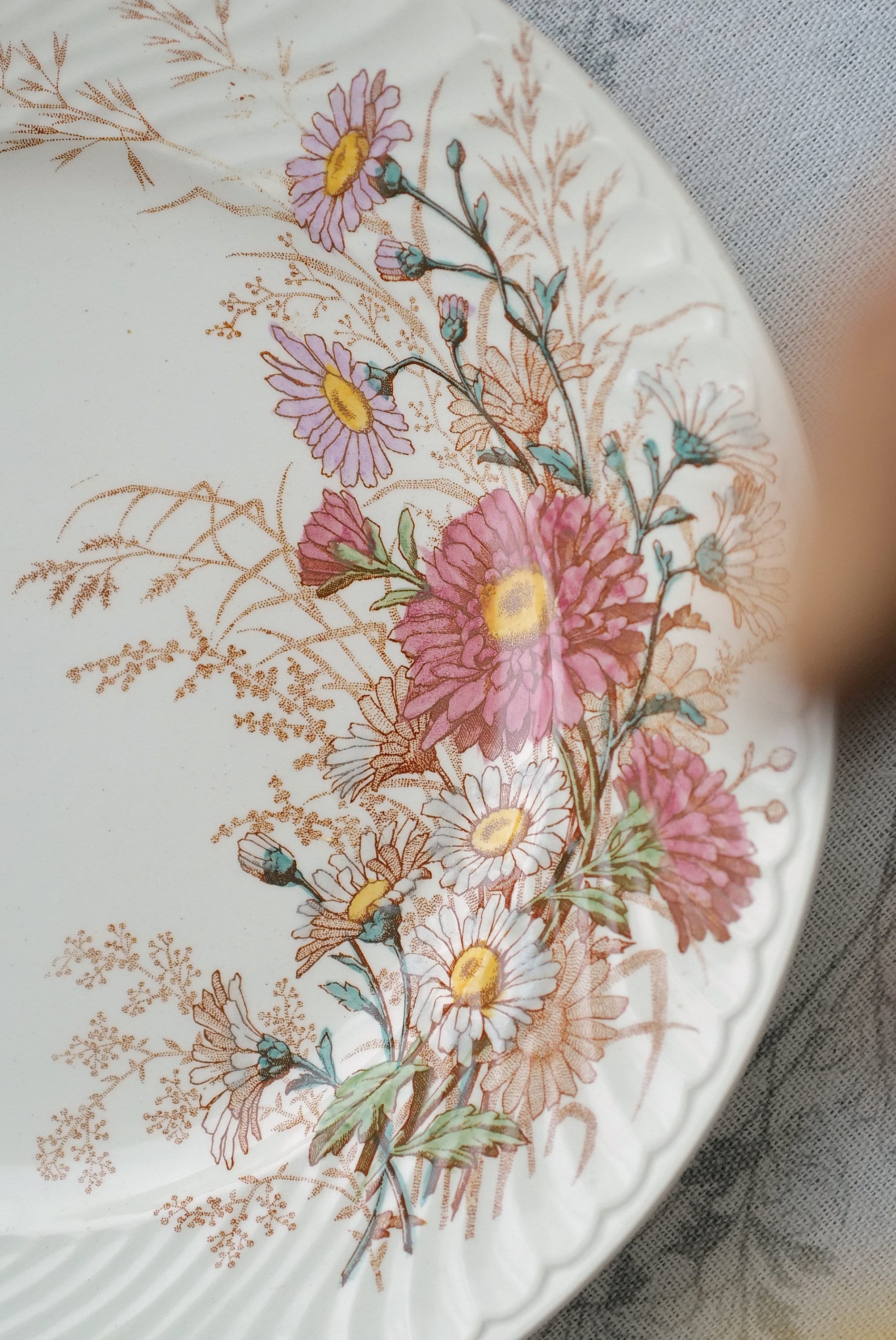 19世紀 K&G ルネヴィル 花柄ディナープレート、フランス製 - Etsy 日本