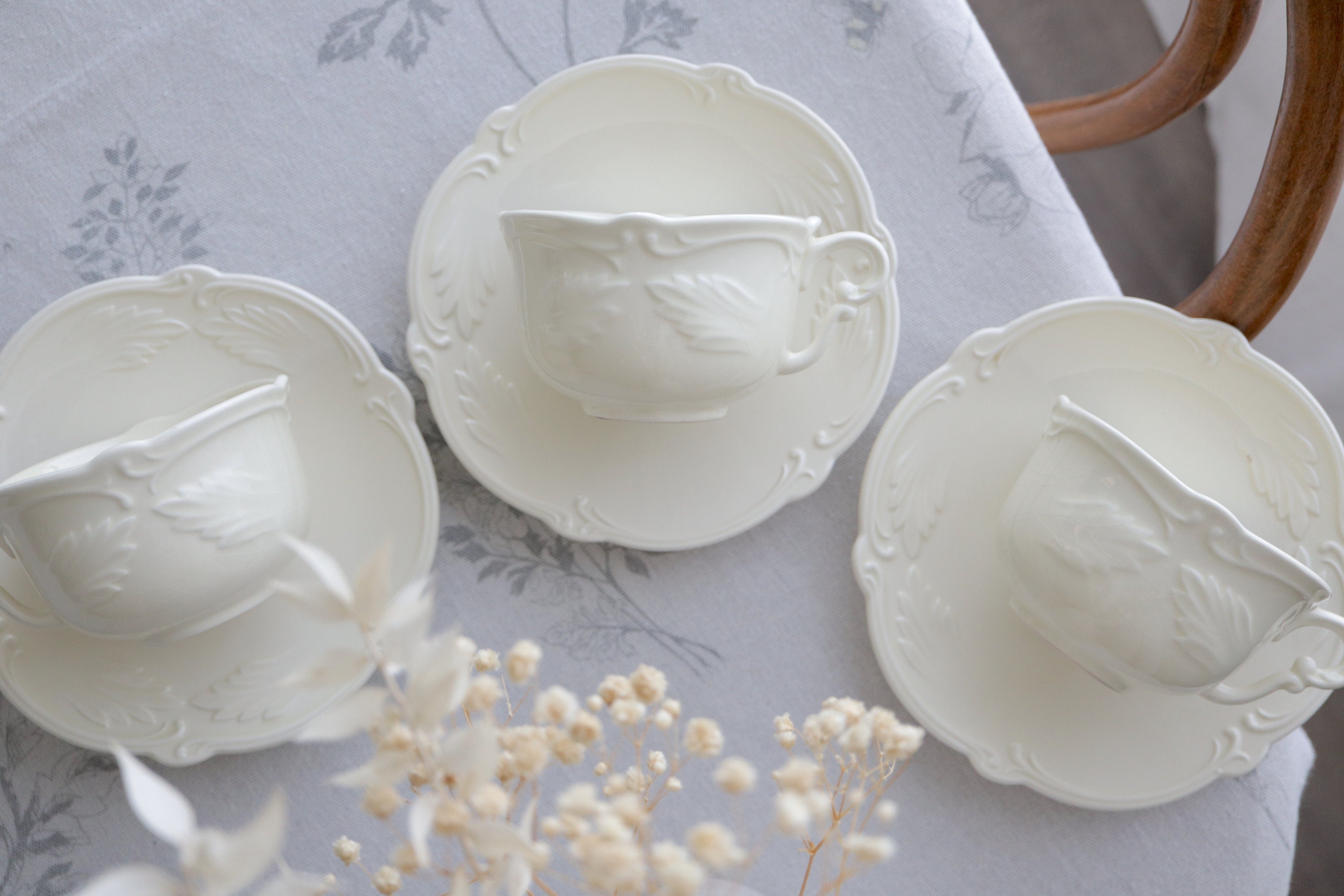 新品】Gien France 【Rocaille Blanc 】デザートペア