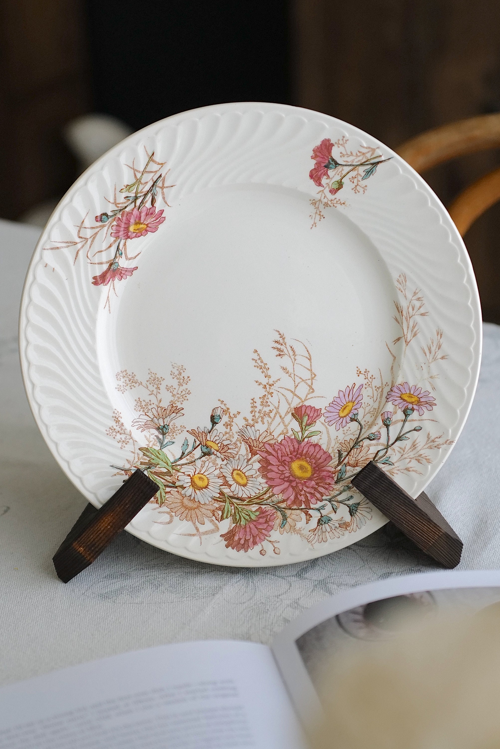19世紀 K&G ルネヴィル 花柄ディナープレート、フランス製 - Etsy 日本