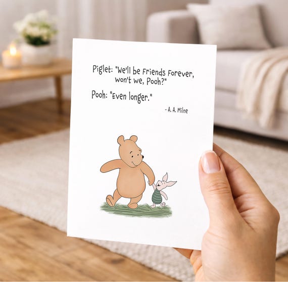 Classic Winnie the Pooh Illustration, Friendship Warm - Etsy