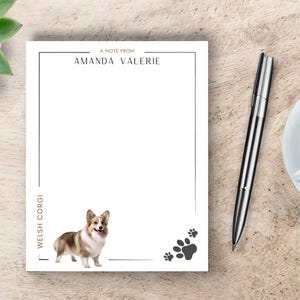 Personalized Dog Notepad, Custom Welsh Corgi Notepad, Personalized Notepad for Dog Owner, Gift for Dog Lover, Dog Stationery Gift