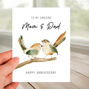 Mom And Dad Anniversary Greeting Card, To My Amazing Mom and Dad, Wishing Them Happy Anniversary, Blessing to Mom and Dad, Celebrate Big Day